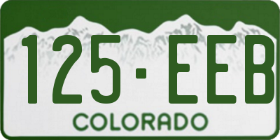 CO license plate 125EEB