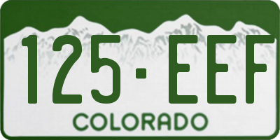 CO license plate 125EEF