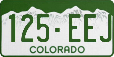 CO license plate 125EEJ