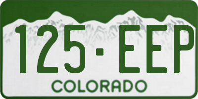 CO license plate 125EEP