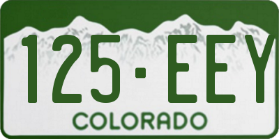 CO license plate 125EEY