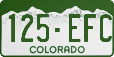 CO license plate 125EFC
