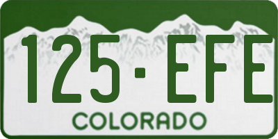 CO license plate 125EFE