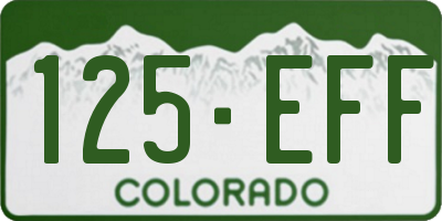 CO license plate 125EFF