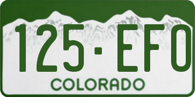 CO license plate 125EFO