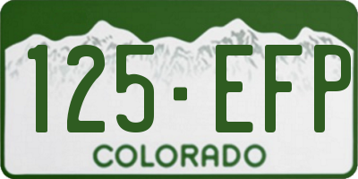 CO license plate 125EFP