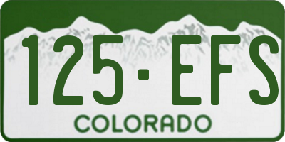CO license plate 125EFS