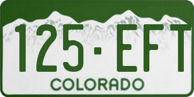 CO license plate 125EFT