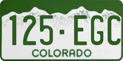 CO license plate 125EGC