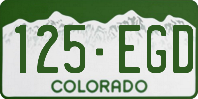 CO license plate 125EGD