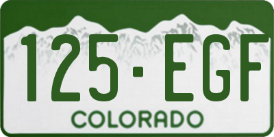 CO license plate 125EGF