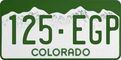 CO license plate 125EGP