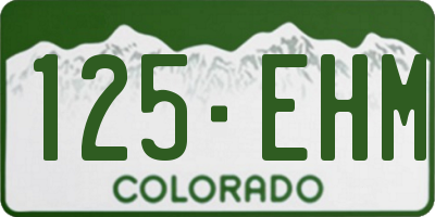 CO license plate 125EHM