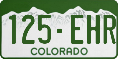 CO license plate 125EHR