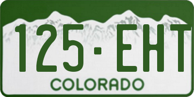 CO license plate 125EHT