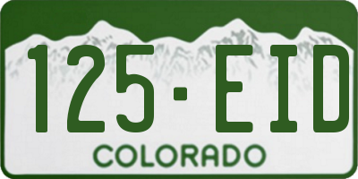 CO license plate 125EID