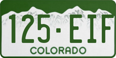 CO license plate 125EIF