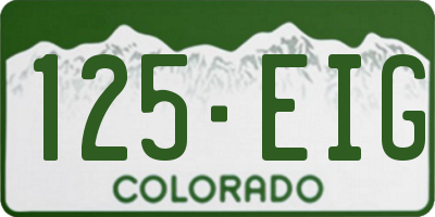 CO license plate 125EIG