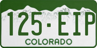 CO license plate 125EIP