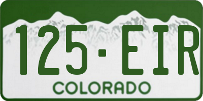 CO license plate 125EIR