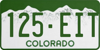 CO license plate 125EIT