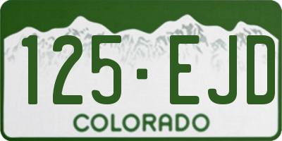 CO license plate 125EJD