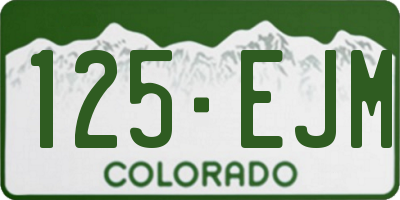 CO license plate 125EJM