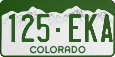 CO license plate 125EKA