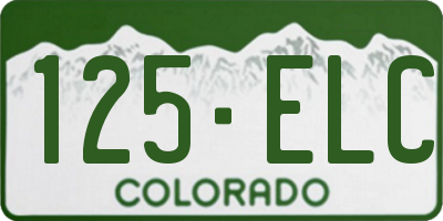 CO license plate 125ELC