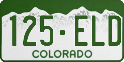 CO license plate 125ELD