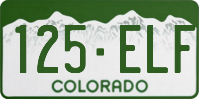 CO license plate 125ELF