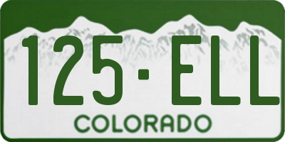 CO license plate 125ELL