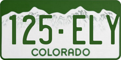 CO license plate 125ELY