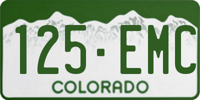 CO license plate 125EMC