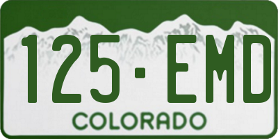 CO license plate 125EMD