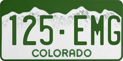 CO license plate 125EMG