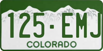 CO license plate 125EMJ