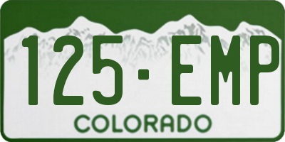 CO license plate 125EMP