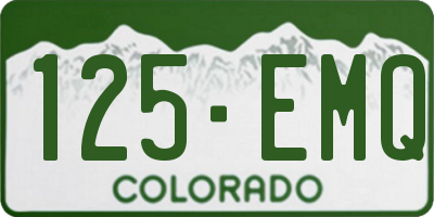 CO license plate 125EMQ