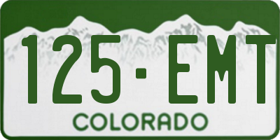 CO license plate 125EMT