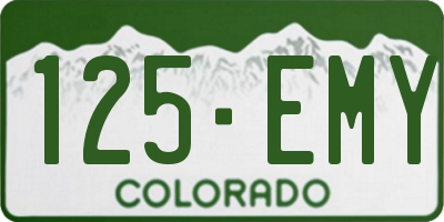 CO license plate 125EMY