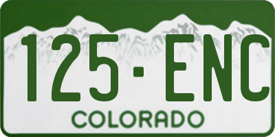 CO license plate 125ENC