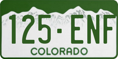 CO license plate 125ENF