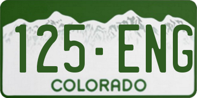 CO license plate 125ENG