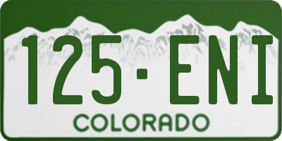 CO license plate 125ENI