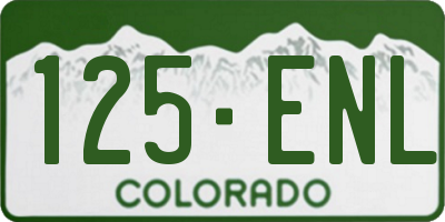 CO license plate 125ENL
