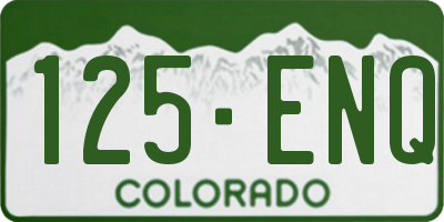 CO license plate 125ENQ
