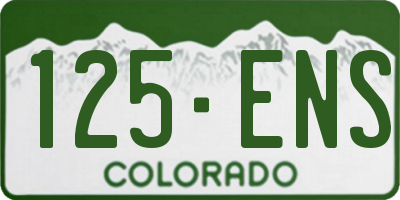 CO license plate 125ENS
