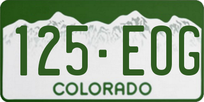 CO license plate 125EOG