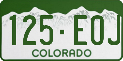 CO license plate 125EOJ